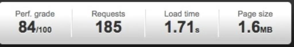 resultat avec w3 total cache