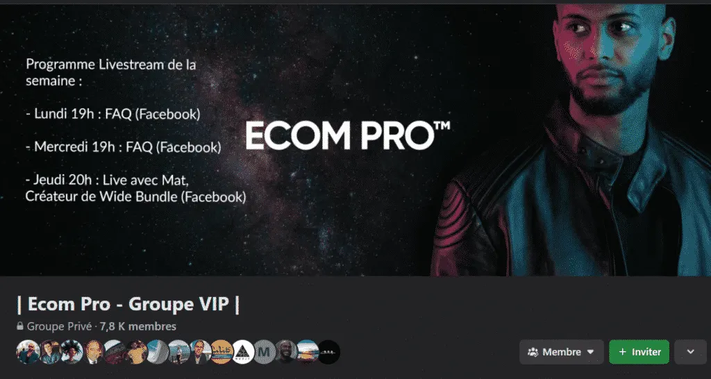 Groupe Facebook VIP Ecom Pro formation Yomi Denzel avis
